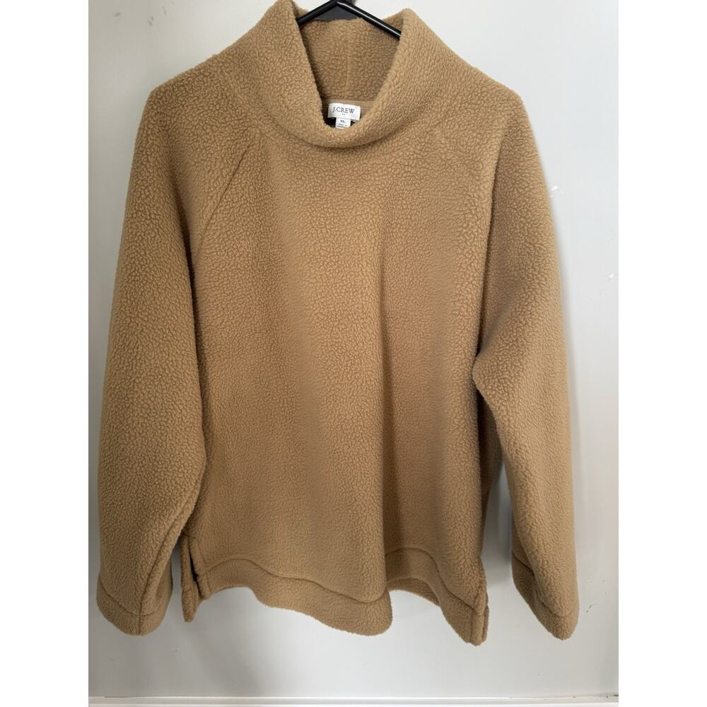 NWT J CREW Womens Fleece Brown Pullover Size XL